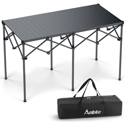 Rolltisch Campingtisch 122x60cm X-Frame 120kg Tragkraft mit Netzkorb