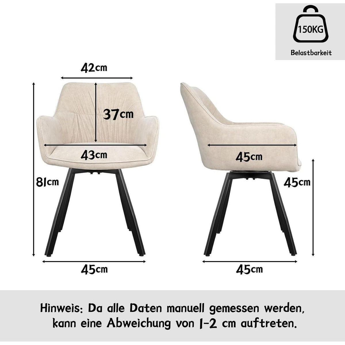 Drehbare Esszimmerstühle Set 4er – Ergonomisch & Komfortabel