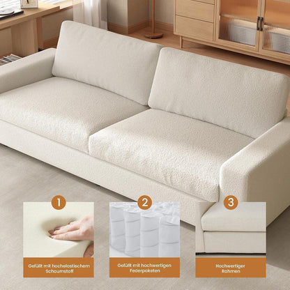Gemütliches 3-Sitzer Stoffsofa – 212 cm, modernes Wohnzimmer Möbel