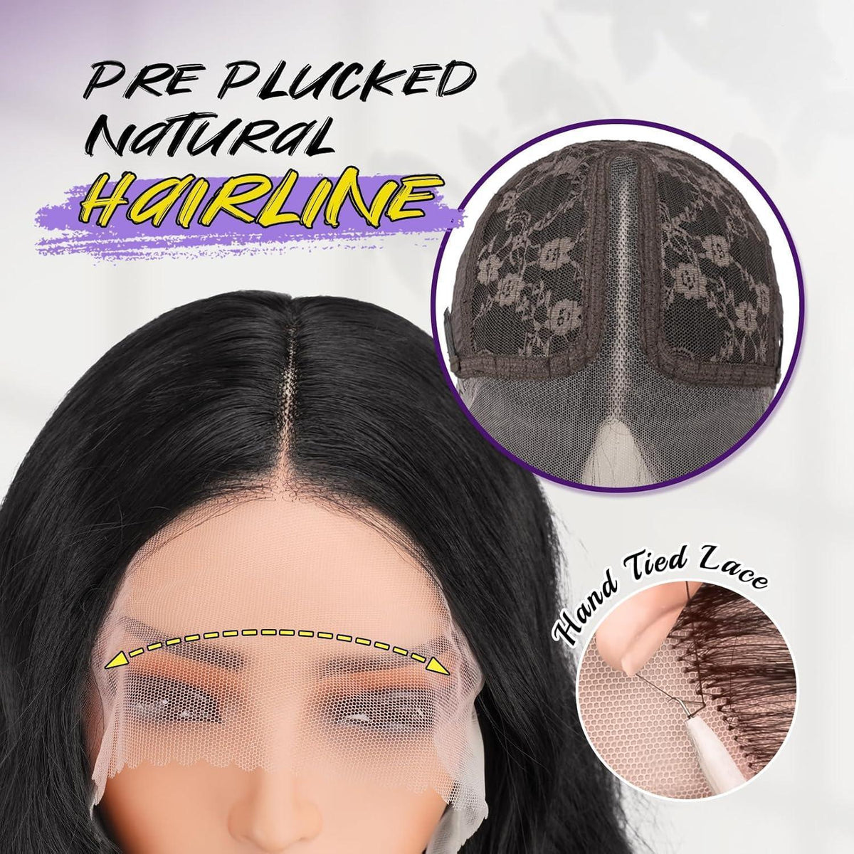 Lange gewellte Lace Front Perücke – 70cm Schwarz