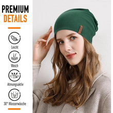 Baumwoll Beanie Mütze Damen Herren – Dunkelgrün, Atmungsaktiv & Vielseitig