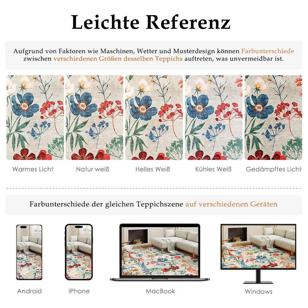 Läufer Flur Teppich 80x400cm Beige Waschbar – Rutschfest & Modern