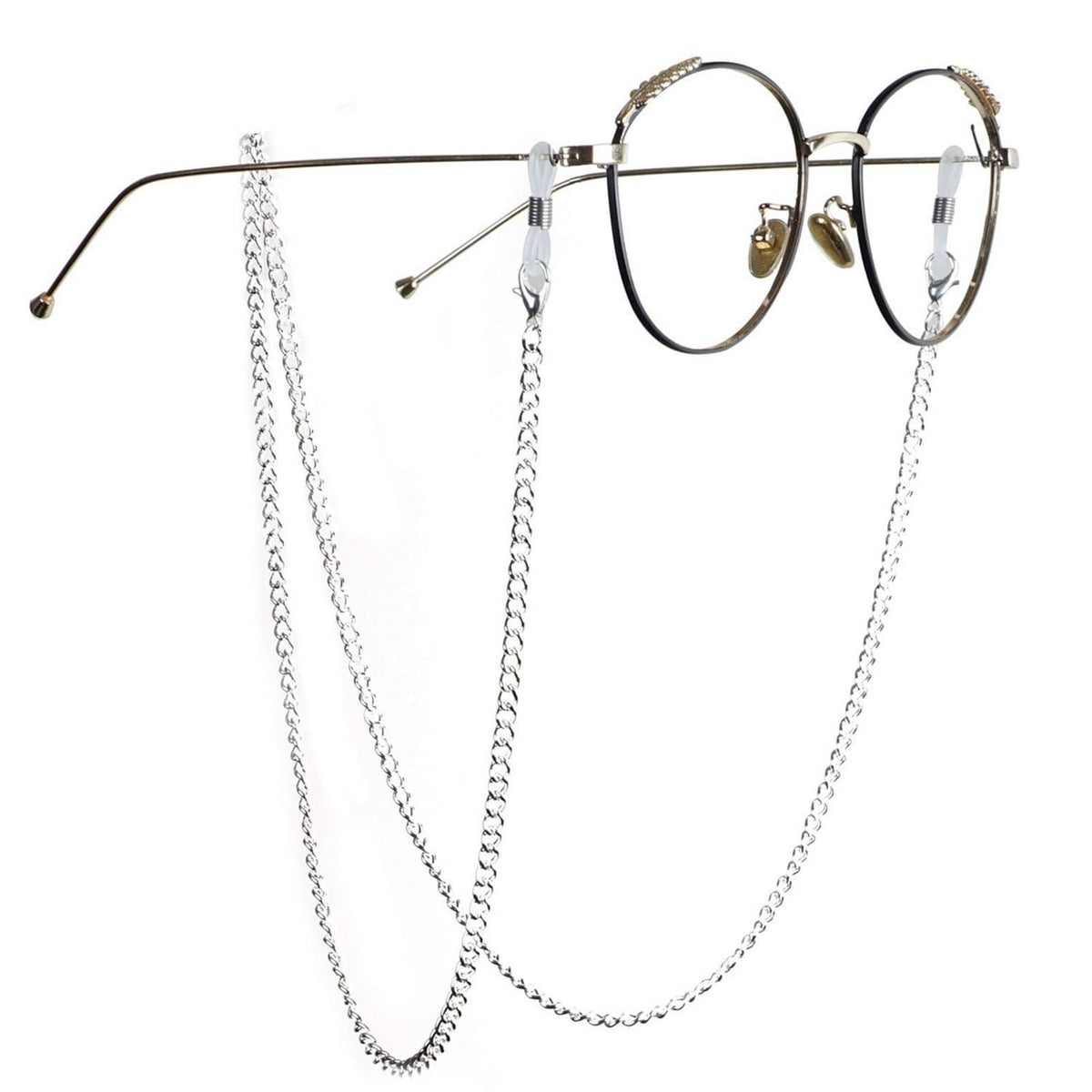 Brillenkette Damen 2er Set | Elegante Sonnenbrillen Kette Silber Violett