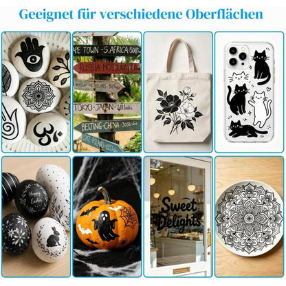 Acrylmarker Set Schwarz – 12 Stifte für Stein, Holz & mehr