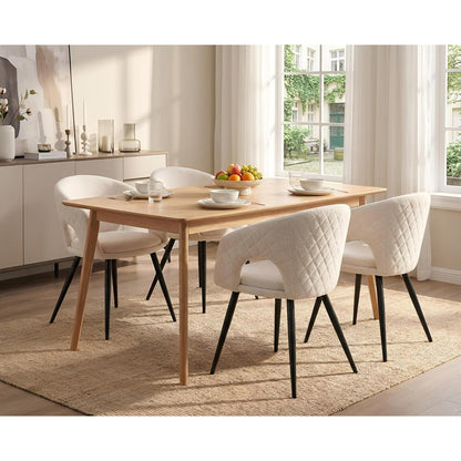 Gepolsterte Esszimmerstühle 2er Set mit Armlehnen, Beige