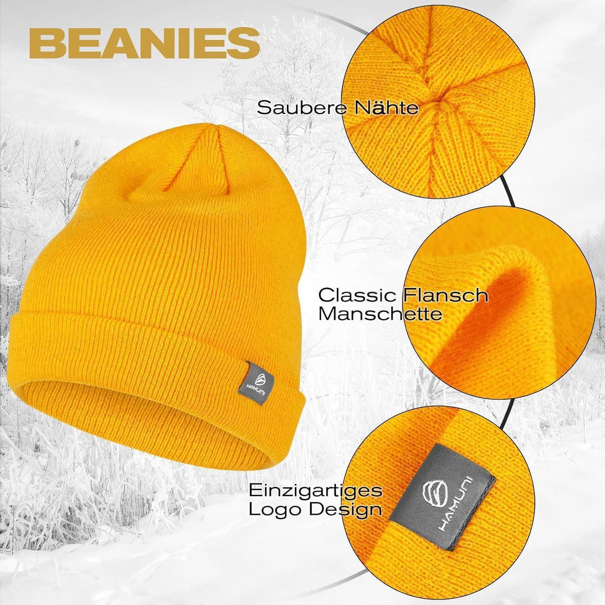 Warme Strickmütze Damen Herren Winter Beanie Mütze Unisex