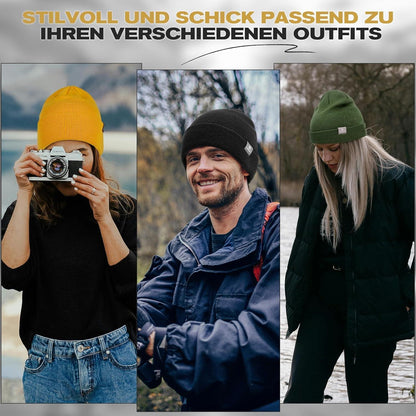 Warme Strickmütze Damen Herren Winter Beanie Mütze Unisex