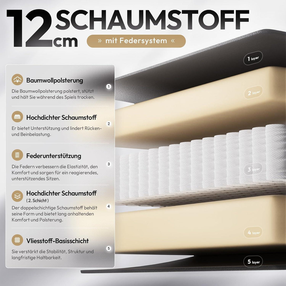 Ergonomischer Gaming-Stuhl mit Fußstütze und Netzgewebe (Grau Übergröße)