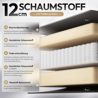 Ergonomischer Gaming-Stuhl mit Fußstütze und Netzgewebe (Grau Übergröße)
