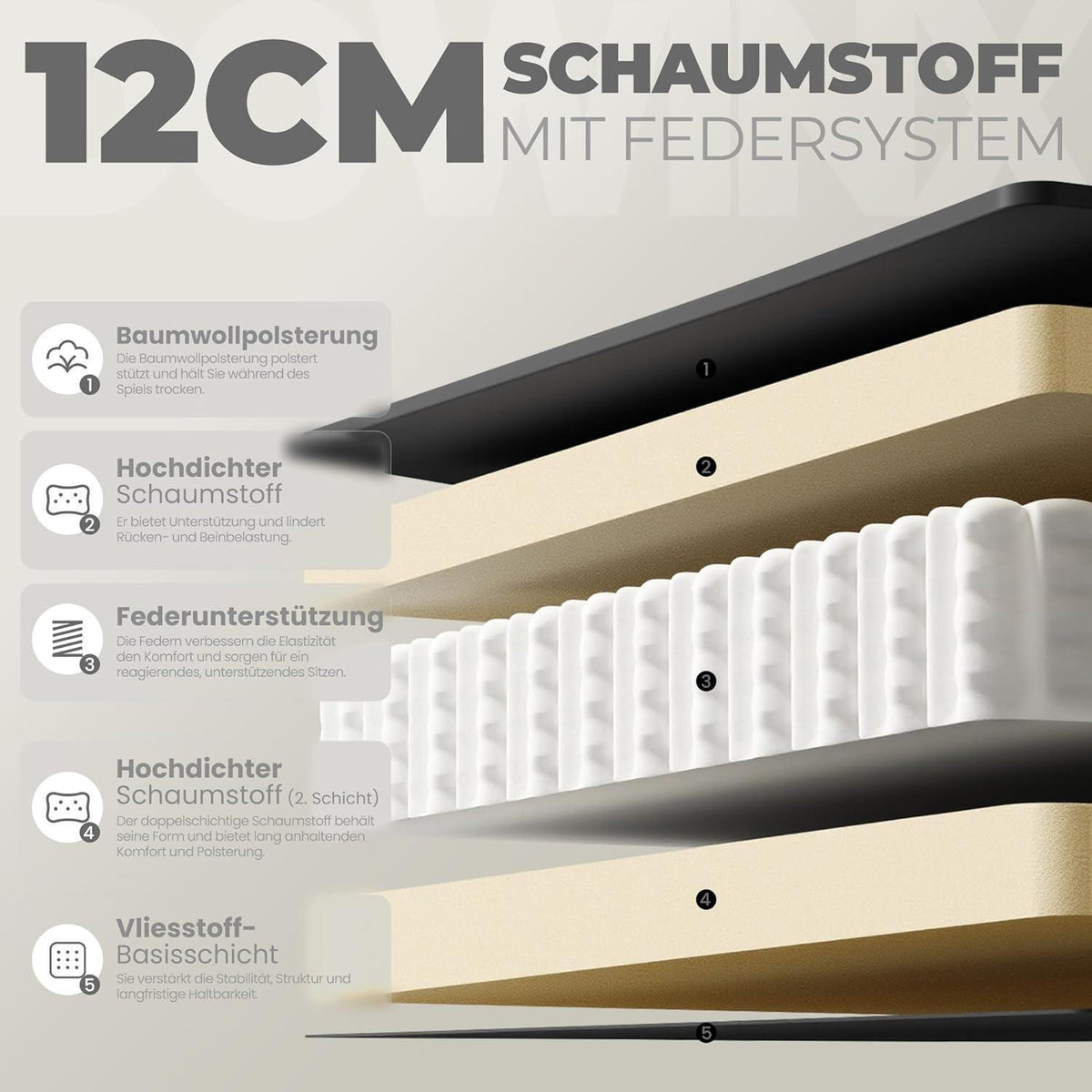 Gaming Stuhl mit Fußstütze und Massagefunktion Blau