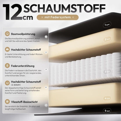 Ergonomischer Gaming-Stuhl mit Fußstütze und Netzgewebe (Blau, Übergröße)