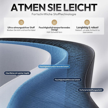 Ergonomischer Gaming-Stuhl mit Fußstütze, atmungsaktiv, Übergröße