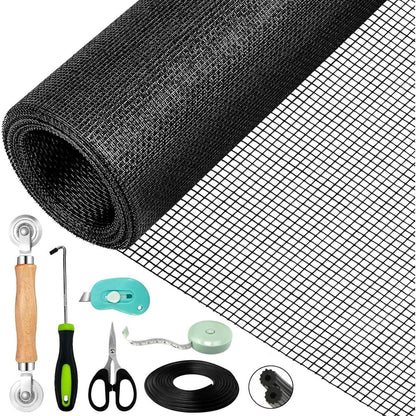 Fliegengitter Fenster 300x120cm – Schneidbar & Reparatur Set