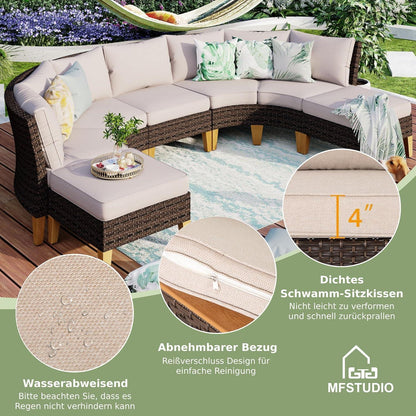 Polyrattan Lounge Set wetterfest mit dicken Kissen