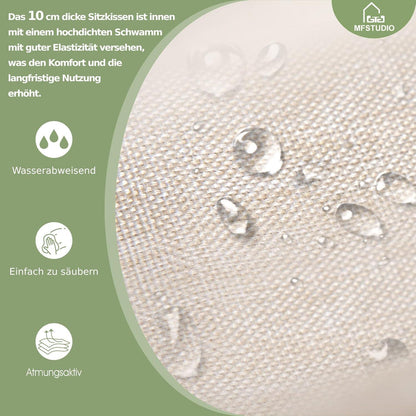 Polyrattan Lounge Set mit dicken, wasserdichten Kissen