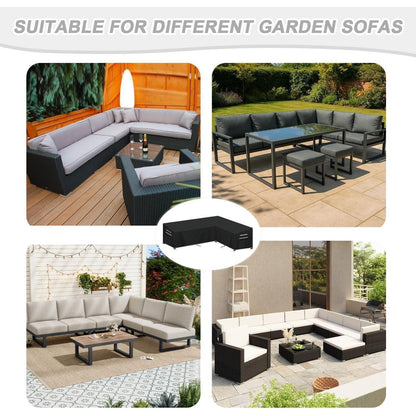 Gartenmöbel Abdeckung L-Form | Wasserdicht & Windfest | 300x230x95x80/60cm