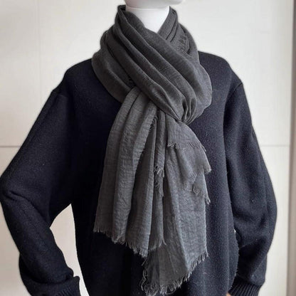 Damen Schal 6er Set Baumwoll-Leinen Musselin Kopftuch Hijab