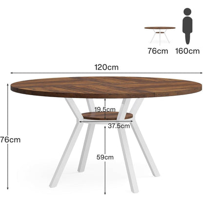 Runder Esstisch weiß 120cm – Küchentisch für 4 Personen