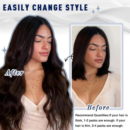 Echthaar Clip-Ins Schwarz – Haarverlängerung 30cm