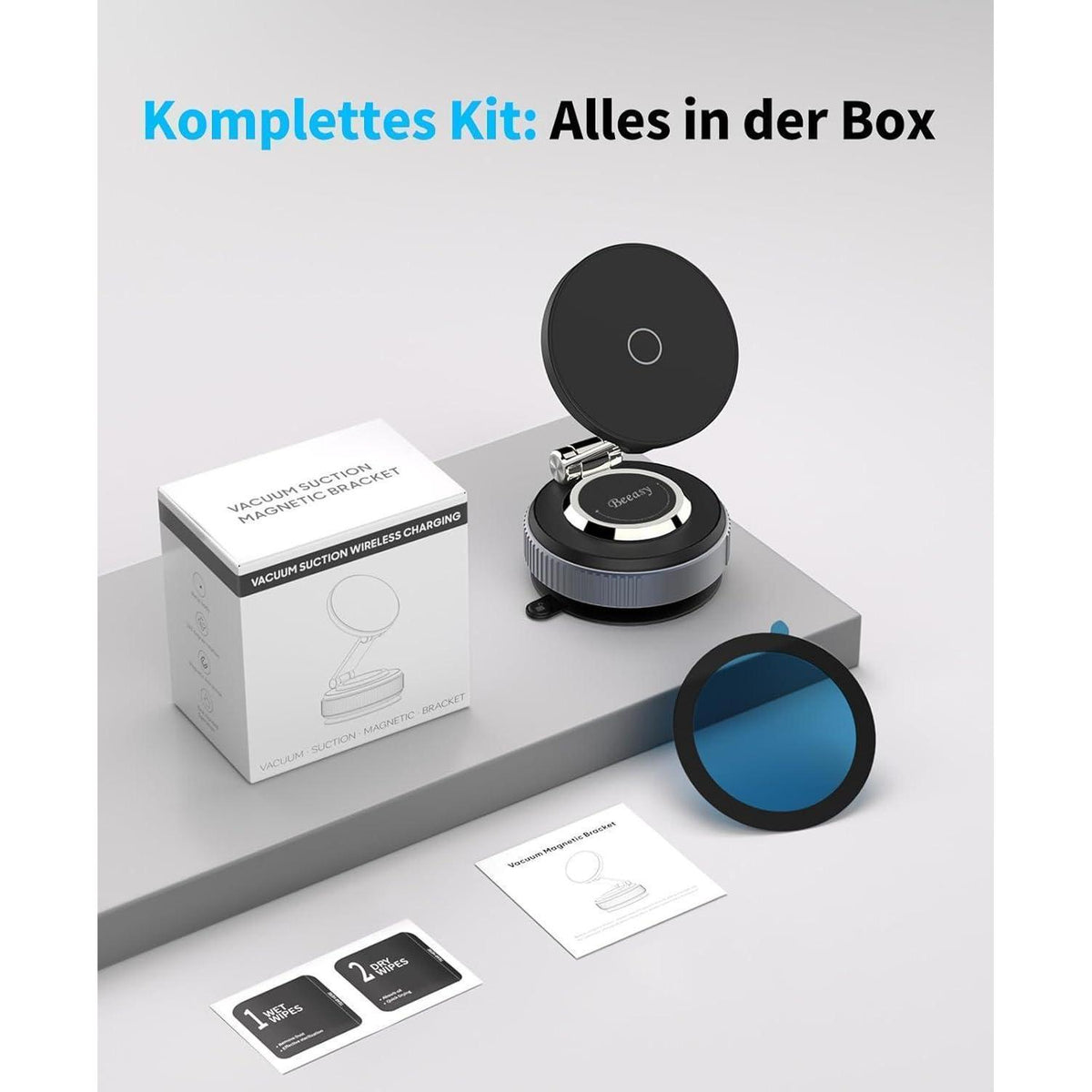 MagSafe Autohalterung mit starkem Magnet & Vakuum Saugnapf
