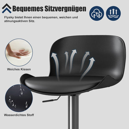 Höhenverstellbarer Barhocker mit Fußstütze in Lederoptik