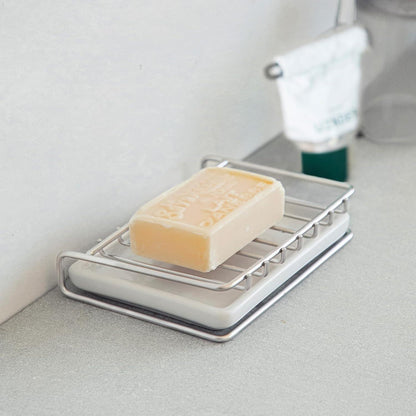 Edelstahl Seifenschale mit Abtropfschale für Badezimmer