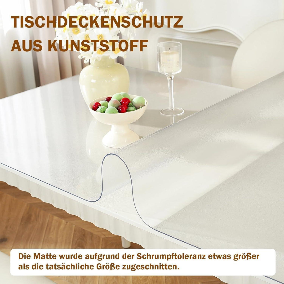 Royhom Tischfolie Transparent 100x200 cm – Mattiert & Blasenfrei
