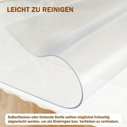Royhom Tischfolie Transparent 100x200 cm – Mattiert & Blasenfrei