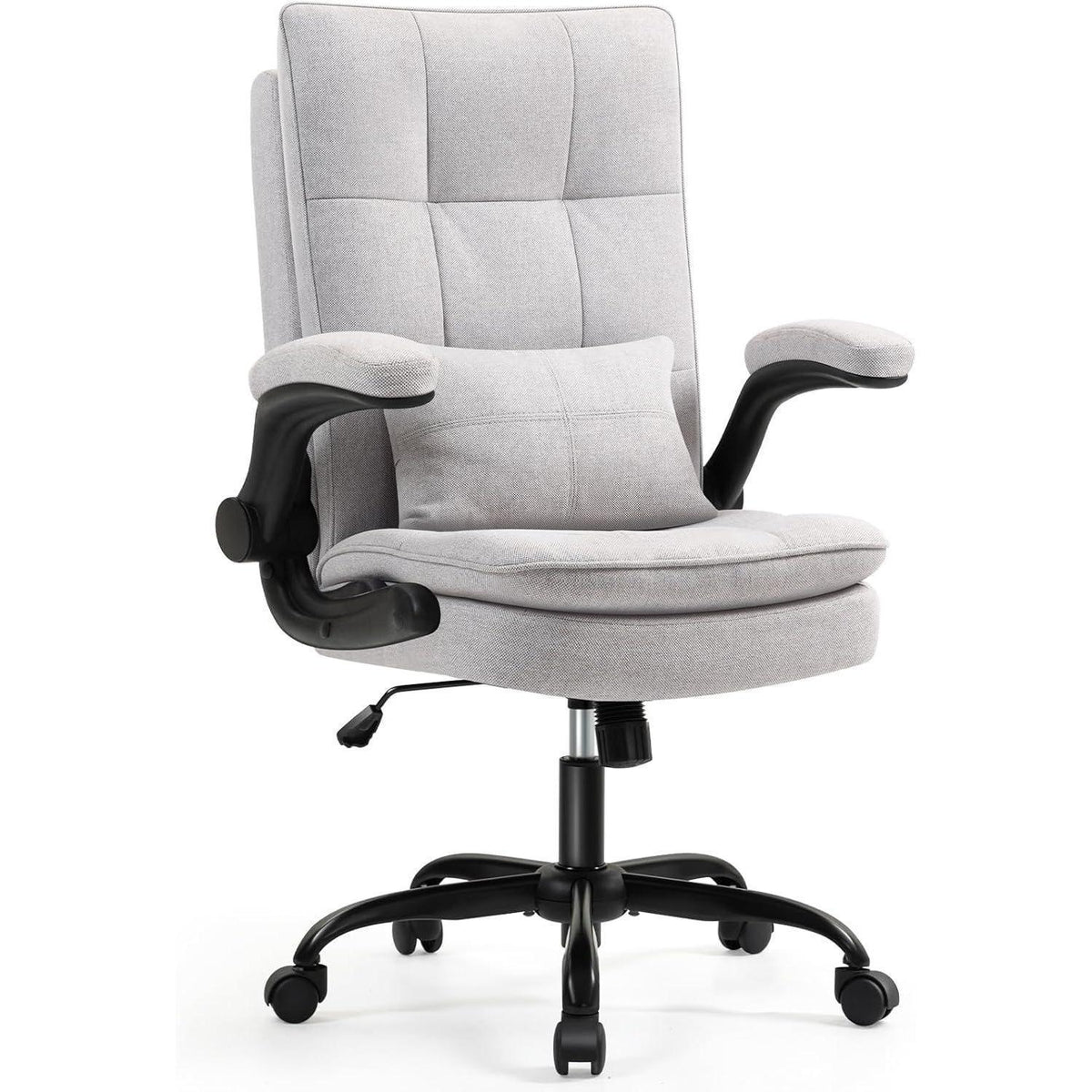 Ergonomischer Bürostuhl mit hoher Rückenlehne und Wippfunktion, Grau