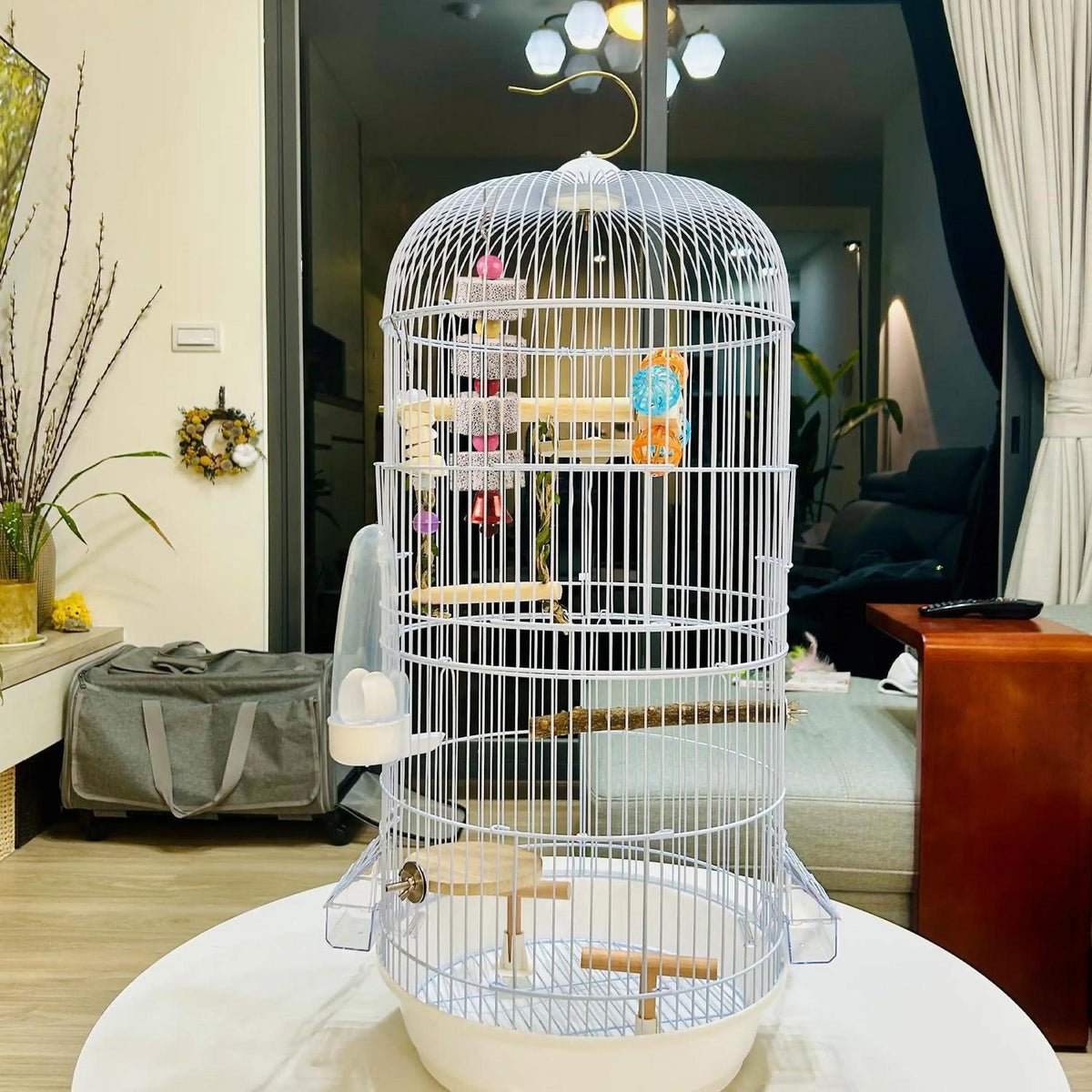 3x Vogel Kauspielzeug mit Schleifstein & Glocke