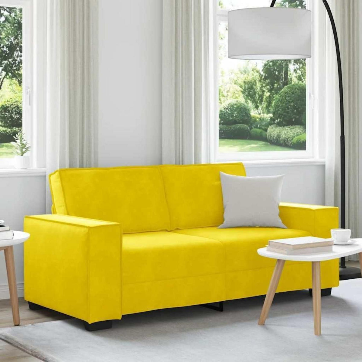 2-Sitzer Sofa Gelb Samt – Komfortable Polstercouch