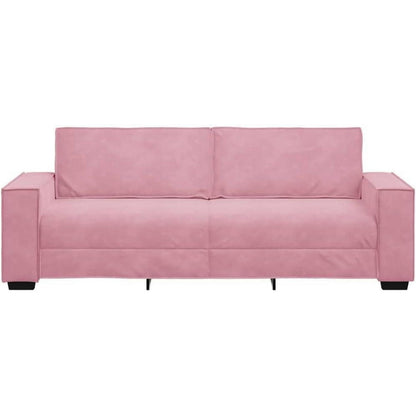 Rosa Samt Sofa 3-Sitzer – 180 cm Wohnzimmercouch