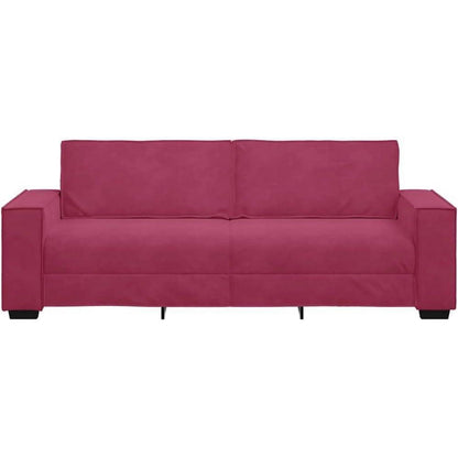 3-Sitzer Sofa Weinrot – Samt Polstercouch 180cm