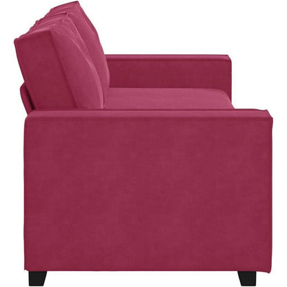 3-Sitzer Sofa Weinrot – Samt Polstercouch 180cm