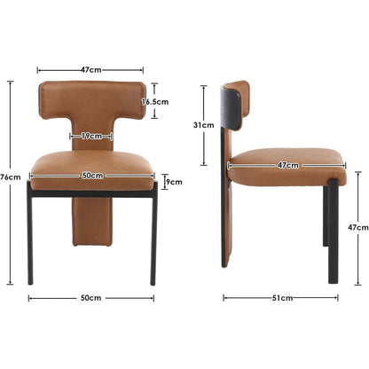 Moderner Esszimmerstuhl Set Braun – 4er Pack mit Holzrücken