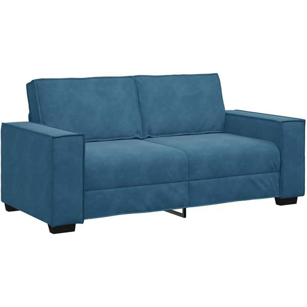 2-Sitzer Sofa Blau, Samt, 140 cm – Komfortable Polstercouch