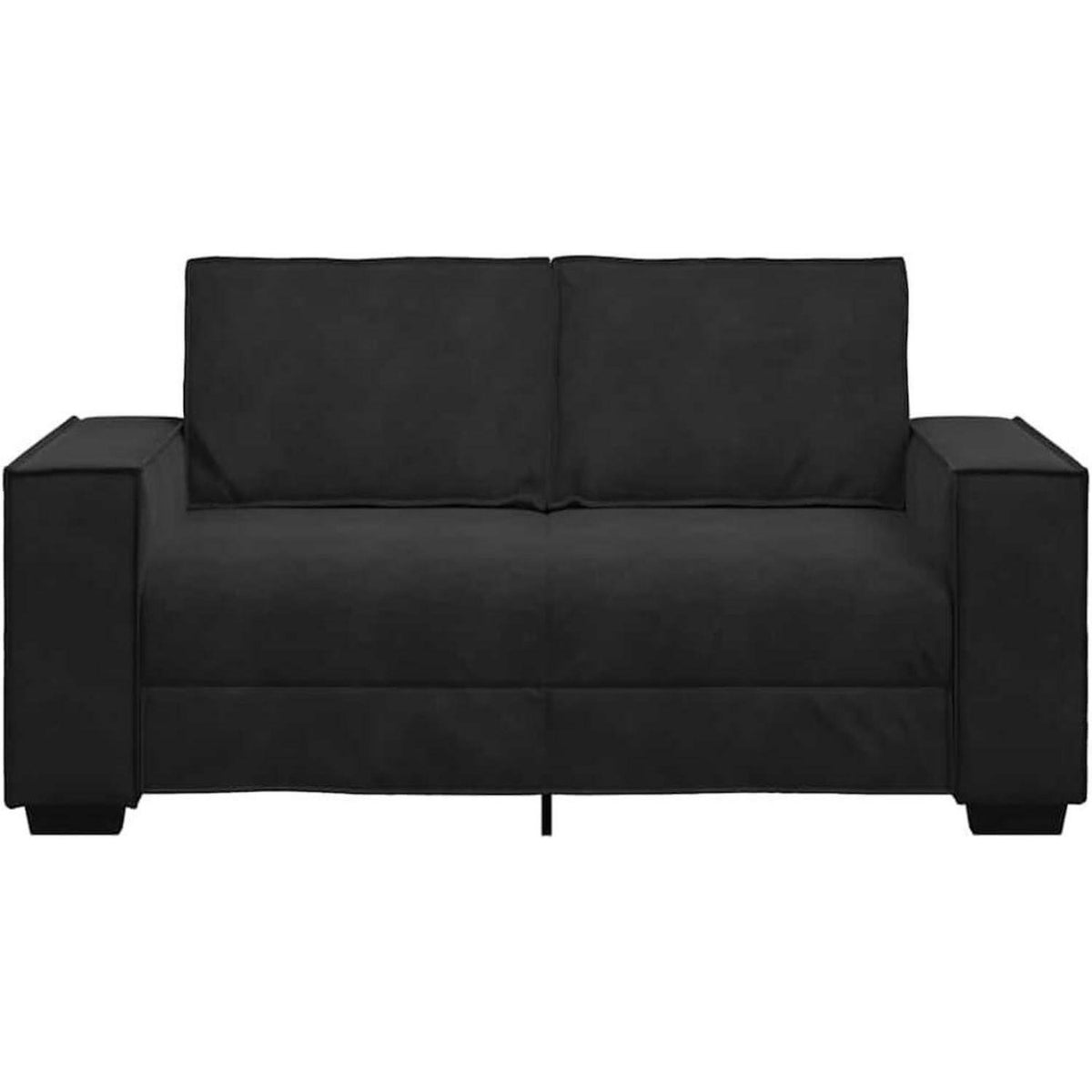 2-Sitzer Sofa Schwarz Samt – Komfortable Polstercouch 120cm