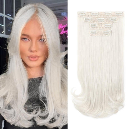 Clip-in Haarverlängerung Platinblond, 40cm, Layer-Cut