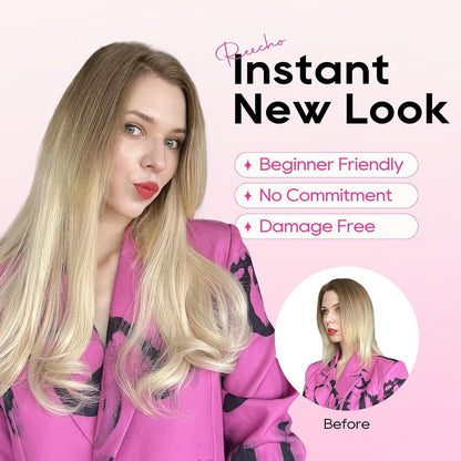 Clip-in Haarverlängerung Platinblond, 40cm, Layer-Cut