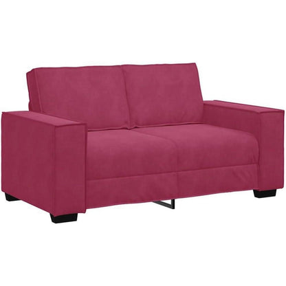 2-Sitzer Sofa Weinrot – Samt Polstercouch 120cm