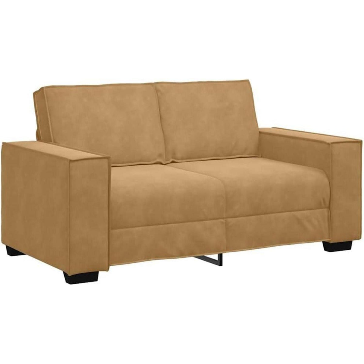 2-Sitzer Sofa Braun, Samt, 120cm – Komfortable Polstercouch
