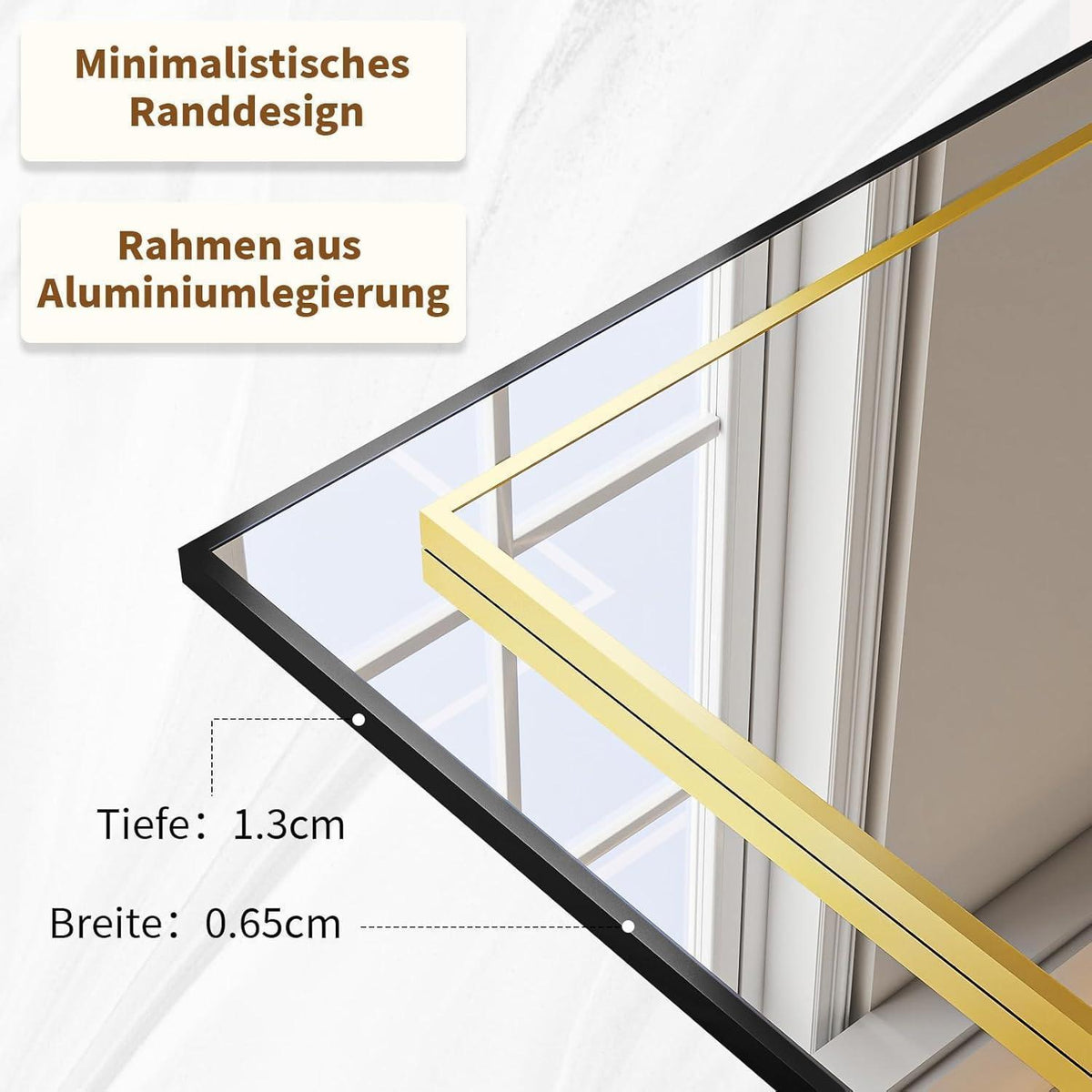 Großer Ganzkörperspiegel 200x90 cm – Steh- & Wandspiegel Schwarz