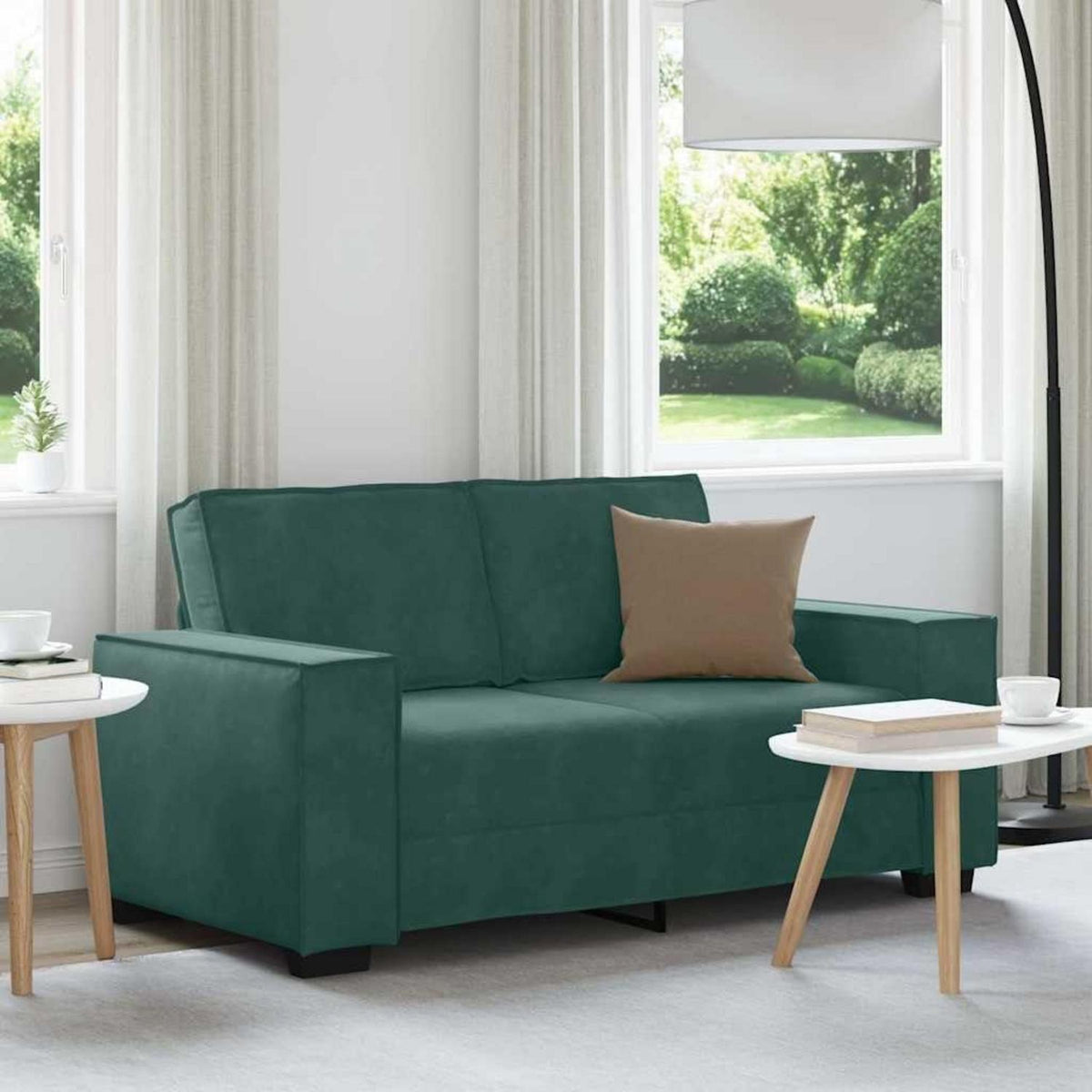 2-Sitzer Sofa Dunkelgrün Samt – Komfortable Polstercouch