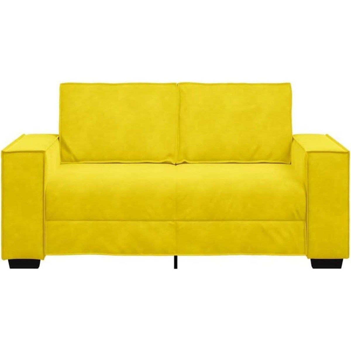 2-Sitzer Sofa Gelb – Samt Polstercouch für Wohnzimmer