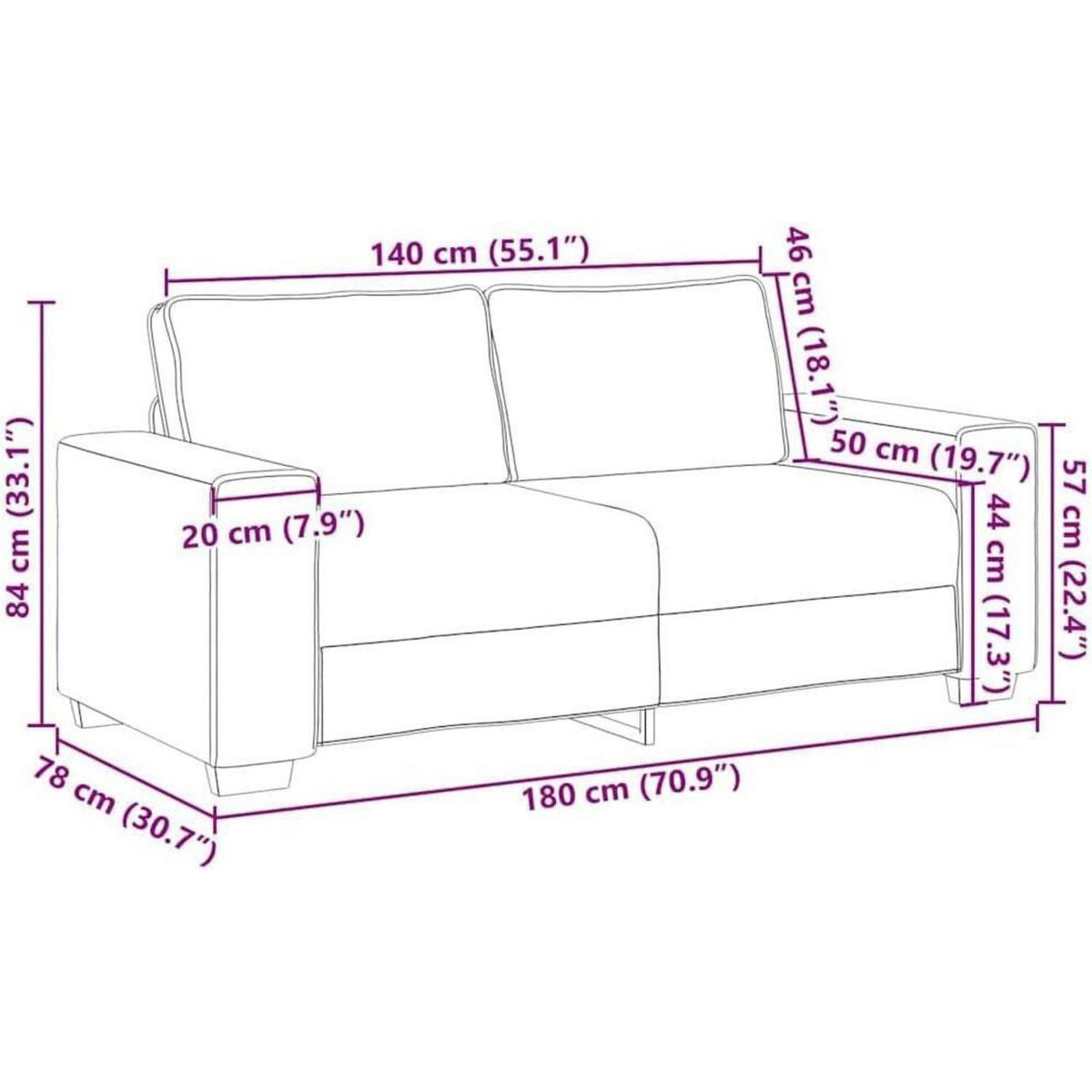 2-Sitzer Sofa Hellgrau Samt – Komfortable Polstercouch