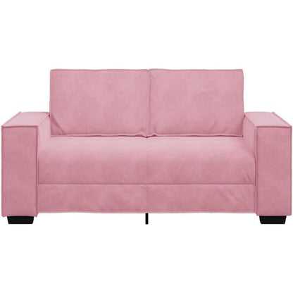 Rosa Samt 2-Sitzer Sofa – Komfortable Polstercouch 120cm