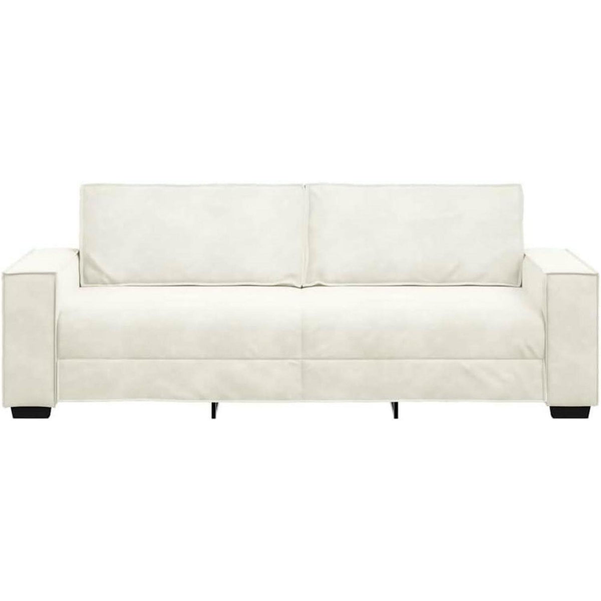 3-Sitzer Samtsofa Creme – Komfortable Polstercouch 180cm