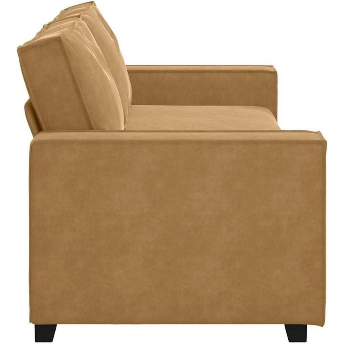 3-Sitzer Sofa Braun, Samt, 180 cm – Komfortable Polstercouch