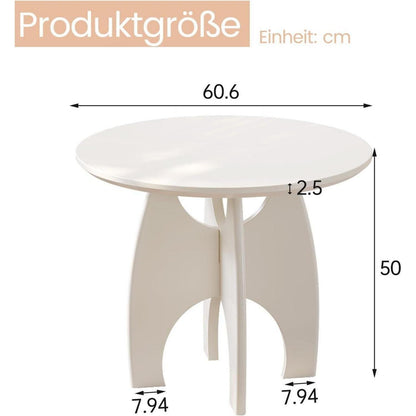 Cremeweißer Beistelltisch – Moderner Sofa- & Side-Tisch