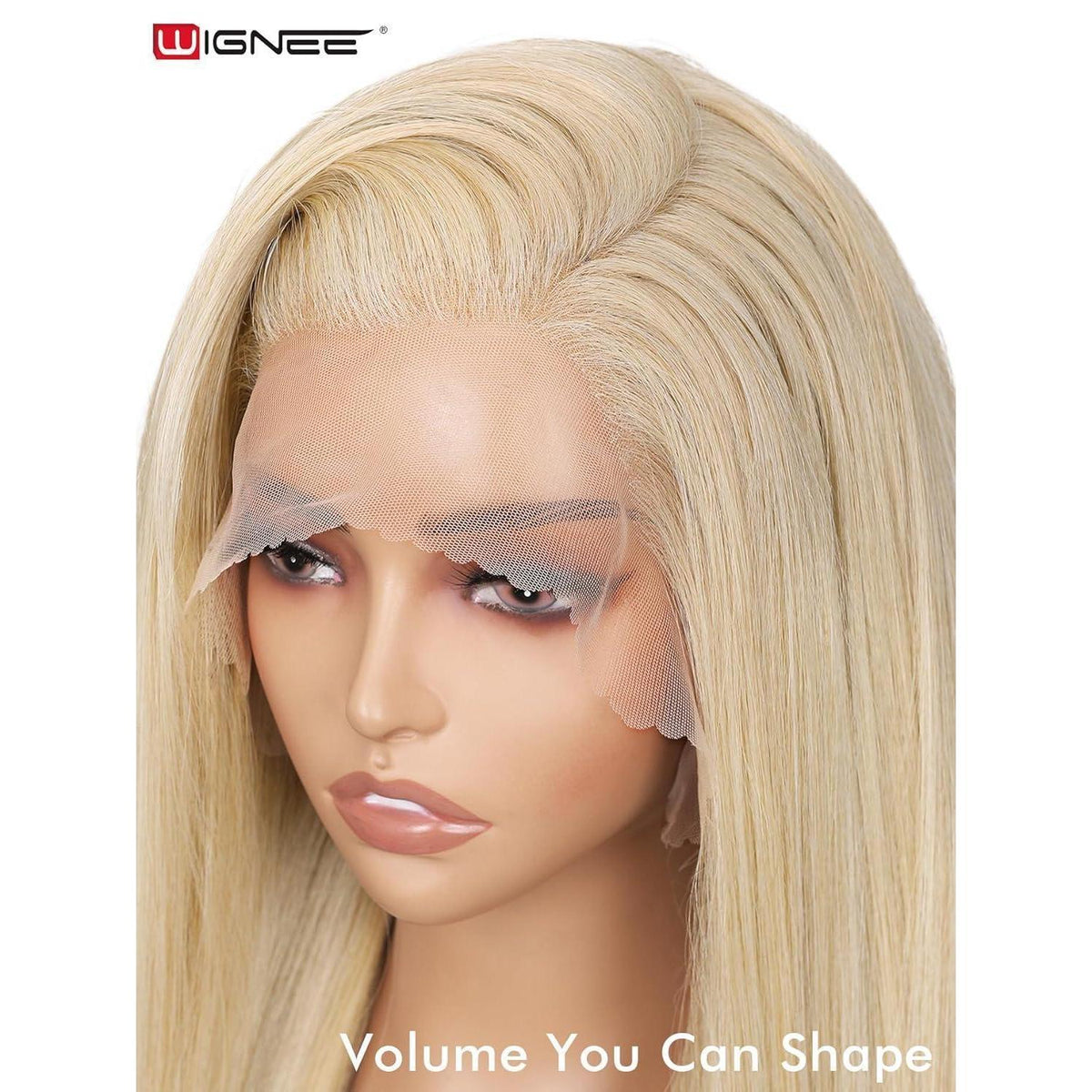 Blonde Synthetische Spitze Frontperücke 28 Zoll Gerade Perücke